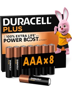 DURACELL Pack 8 Pilas AAA Alcalina Plus