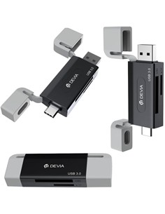Devia Lector de tarjeta SD / MicroSD USB/USB-C 3.0 5Gbps capacidad maxima de lectura 2Tb