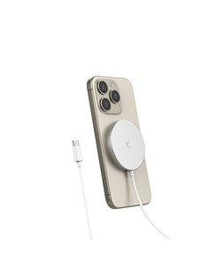 KSIX Cargador Inalambrico MAGNIBOOST Magsafe 15W 1mtr BQIMAG01BC