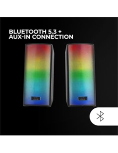 MARS GAMING Altavoces Para PC MSRGB2 Bluetooth 15W Ranura Micro Sd,Con Luces Led
