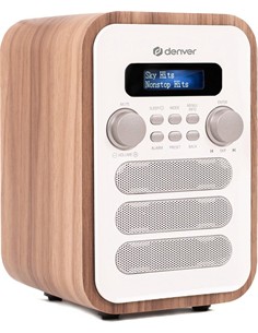 DENVER Radio Portatil DAB FM Vintage Blanco DAB-48