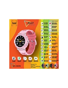SAMI Reloj Smartwatch  WS-2385 Rosa JELLY Tactil Notificaciones,Resistente al Agua