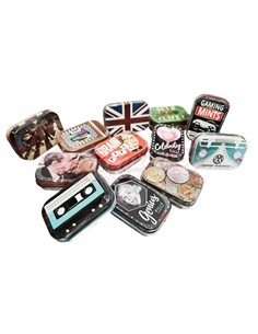 Caja de Metal Retro Surtido Diseños London, Paris, Fith Avenue, Keep Calm, Etc 15080