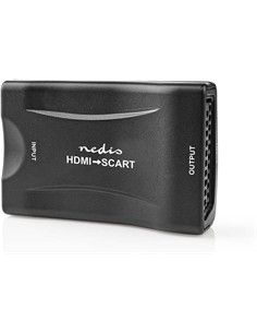 NEDIS Convertidor Hdmi Entrada a Euroconector Salida 1080p Full HD Con Alimentacion VCON3461BK