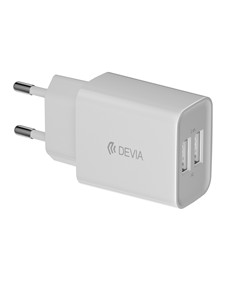 DEVIA Cargador Coche 3.1Amp 2xUSB + Cable Lightning Blanco LITE 2