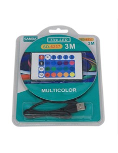 SANDA Tira Led 3Mtrs RGB 180 Led SD-6284/6281/6237 Alimentacion Usb