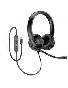 ACCETEL Auricular de Casco EP300B  ENC Microfono y Con Cable Conector Tipo C Negro