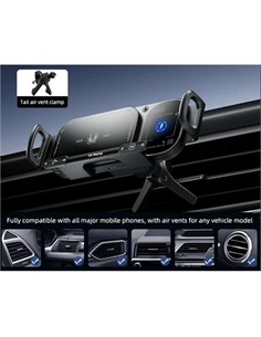 XO Soporte Movil Coche Para Rejilla Con Carga Inalambrica 15W WX042 Folding Screen Touch