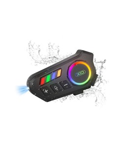 XO Intercomuncador Bluetooth para Casco de Moto XO-BE56 Con Luz Led Colores, 2 En 1 Microfono