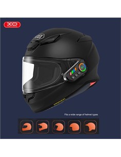 XO Intercomuncador Bluetooth para Casco de Moto XO-BE56 Con Luz Led Colores, 2 En 1 Microfono