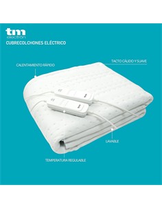 TM ELECTRON Manta Electrica 160X140Cm 60W X2 TMHEP202 Lavable,Temperatura Regulable