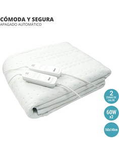 TM ELECTRON Manta Electrica 160X140Cm 60W X2 TMHEP202 Lavable,Temperatura Regulable
