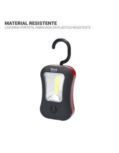 TM ELECTRON Linterna Portatil 4 Led 5W Con Gancho Magnetica TMTOR031 Negra Rojo/Azul