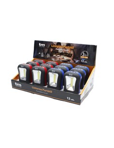 TM ELECTRON Linterna Portatil 4 Led 5W Con Gancho Magnetica TMTOR031 Negra Rojo/Azul