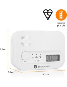 SMARTWARES Detector de Monoxido de Carbono FGA-1304 A Pilas