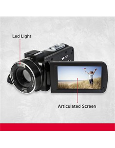 AGFAPHOTO Videocamara CC2700 3" LCD 2.7K,24Mp ,18X Zoom Incluye Microfono Externo Negra