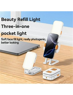 YESIDO Soporte Movil Con Luz Led Selfie RGB DH10 Blanco