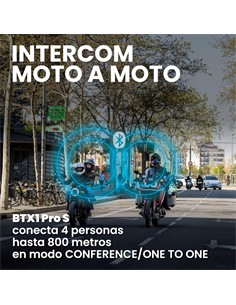 MIDLAND Intercomunicador Moto BTX1 PRO S  Bluetooth Conf Hasta 4 Personas Distancia 800 Mtrs