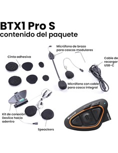 MIDLAND Intercomunicador Moto BTX1 PRO S  Bluetooth Conf Hasta 4 Personas Distancia 800 Mtrs