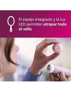 PHILIPS Depiladora Facial Series 5000 BRR454/00 Con Espejo y Luz Led Incorporado A Pilas