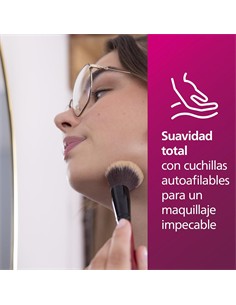 PHILIPS Depiladora Facial Series 5000 BRR454/00 Con Espejo y Luz Led Incorporado A Pilas