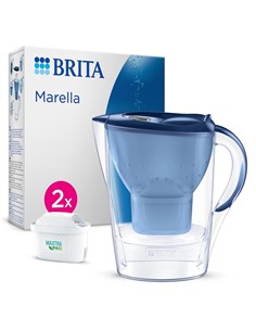 BRITA Jarra de Agua Filtrante 2.4L Marella Con 2 Filtros Maxtra Pro AZUL
