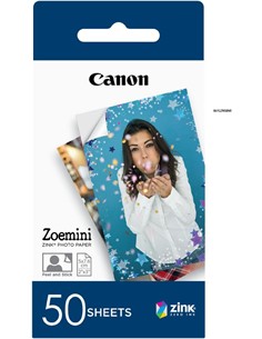CANON Papel Fotografico Zink 50 Hojas Zoemini 5X7.6cm 2x3" ZP-2030-50