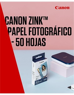 CANON Papel Fotografico Zink 50 Hojas Zoemini 5X7.6cm 2x3" ZP-2030-50