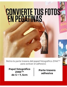CANON Papel Fotografico Zink 50 Hojas Zoemini 5X7.6cm 2x3" ZP-2030-50