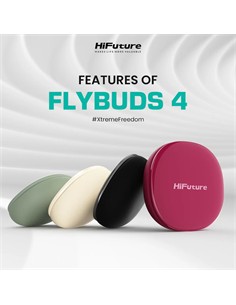 HIFUTURE Auricular Bluetooth FLYBUDS4 AI Beig Latte Traduccion Simultanea 130 Idiomas Cancelan Ruido