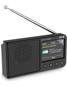 SPC Radio Digital Portatil FM JETTY LITE DAB+ Recargable,Aux Negra