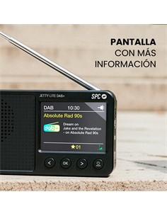 SPC Radio Digital Portatil FM JETTY LITE DAB+ Recargable,Aux Negra