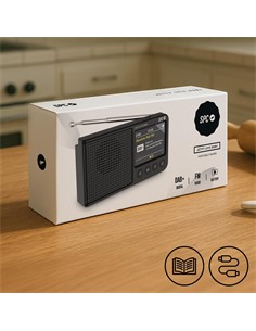 SPC Radio Digital Portatil FM JETTY LITE DAB+ Recargable,Aux Negra