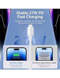VENTION Cable Datos Tipo C A Lightning 3A 480Mbps 1Mtr Negro LAKBF
