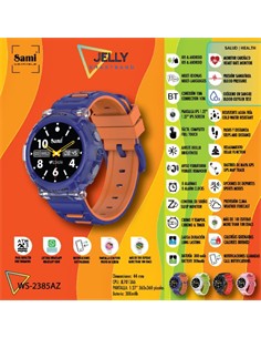 SAMI Reloj Inteligente JELLY WS-2385 Con GPS/Resistente Agua/Sueño/Cardiaco/Oxigeno Azul Naranja