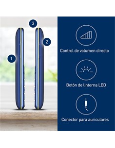 PANASONIC Telefono Movil KX-TU155 EXCN Azul Teclas Grandes,Boton SOS,Bluetooth,Micro Sd