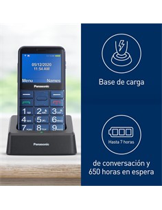 PANASONIC Telefono Movil KX-TU155 EXCN Azul Teclas Grandes,Boton SOS,Bluetooth,Micro Sd