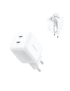 JOYROOM Cargador Red 2X Tipo C 45W JR-TCL05 + Cable Tipo C M/M 1Mtr Blanco Con Compartimento