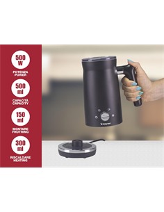 BEPER Hervidor Y Espumador de Leche Automatico Espuma Ligera, Densa Calient 500W 220-240V P101CAF001