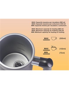 BEPER Hervidor Y Espumador de Leche Automatico Espuma Ligera, Densa Calient 500W 220-240V P101CAF001