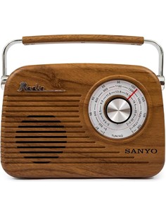SANYO Radio Portatil  Bluetooth Vintage AM/AM/SW KS137M Madera Usb Micro Sd