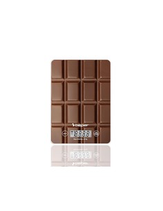 BEPER Pesa de Cocina Digital Max 5KG Placa Vidrio Templado Diseño Chocolate P102BIL002
