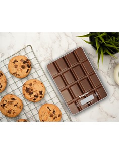 BEPER Pesa de Cocina Digital Max 5KG Placa Vidrio Templado Diseño Chocolate P102BIL002