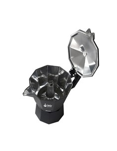 SOGO Cafetera MOKA de Aluminio 6 Tazas SS-7610 Negra Electrica Induccion,Gas ,Vitro