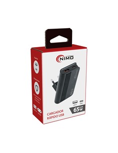 NIMO Cargador Red USB-A Y Tipo C 65W GaN CAR428