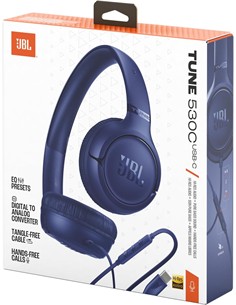 JBL Auricular De Casco TUNE 530C Azul Con Cable Tipo C Y Microfono
