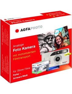 AGFAPHOTO Camara Analogica Film 35mm + Pelicula APX400 + Pila Alkalina AA