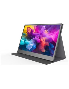DENVER Monitor Portatil 15.6" PMO-15604 Gris Full HD Hdmi,Usb Tipo C,Funda Soporte Tapa Magnetica