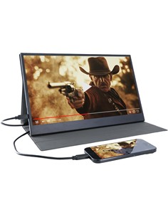 DENVER Monitor Portatil 15.6" PMO-15604 Gris Full HD Hdmi,Usb Tipo C,Funda Soporte Tapa Magnetica