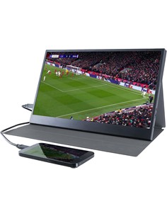 DENVER Monitor Portatil 15.6" PMO-15604 Gris Full HD Hdmi,Usb Tipo C,Funda Soporte Tapa Magnetica
